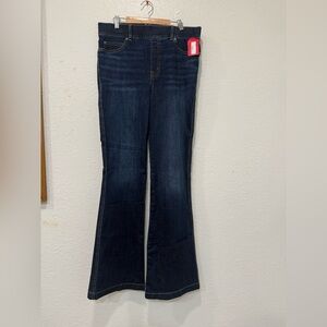 SPANX FLARE Dark Blue Midnight Shade pull-on Jeans #20327R-SIZE LARGE